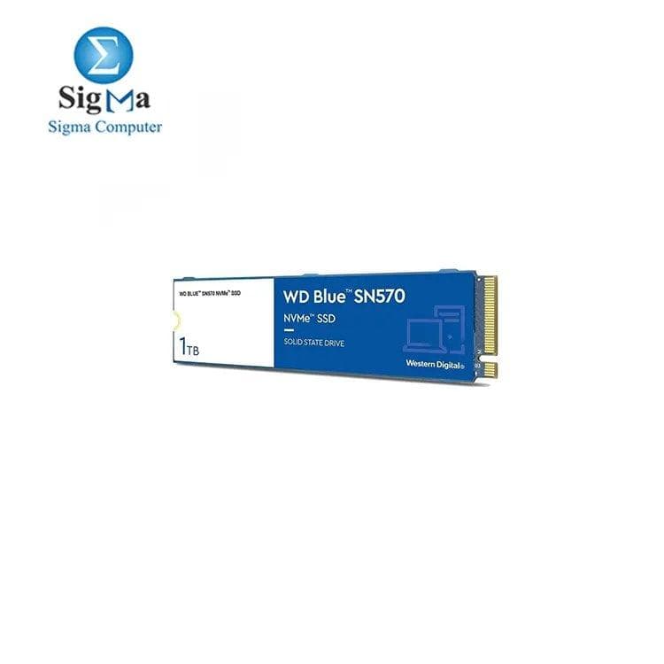ويسترن ديجيتال هارد ديسك 1TB WD Blue SN570 NVMe داخلي SSD - Gen3 x4 PCIe 8Gb/s، M.2 2280، سرعة تصل إلى 3,500 MB/s - WDS100T3B0C