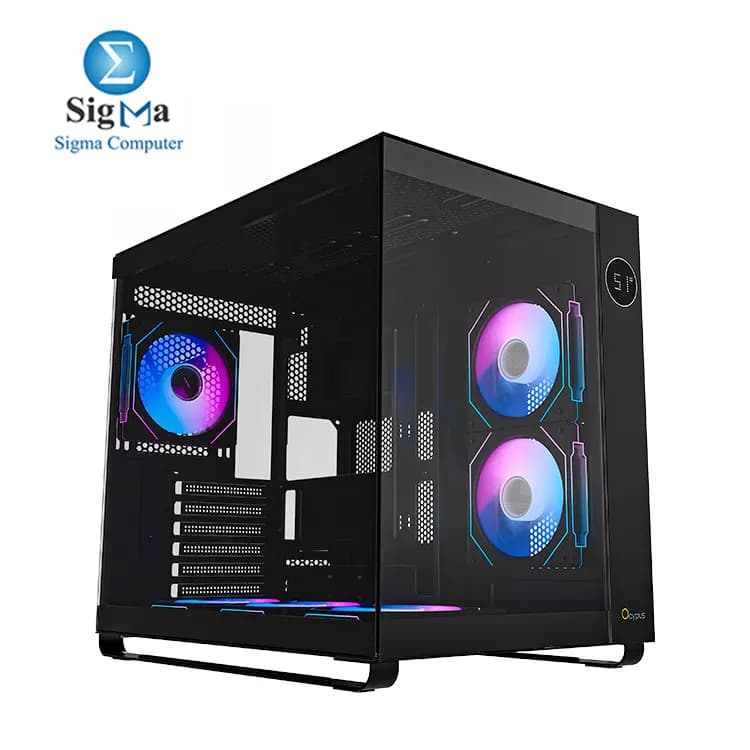 كيسة Ocypus Iota C70 أسود بـ 6 مراوح ARGB LED وشاشة رقمية