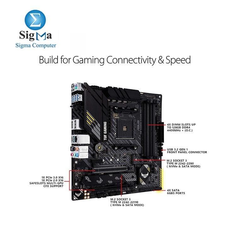 لوحة أم اسوس TUF Gaming B450M-PRO S بمعالج AMD AM4 (الجيل الثالث من Ryzen مقاس Micro ATX للجيمنج)