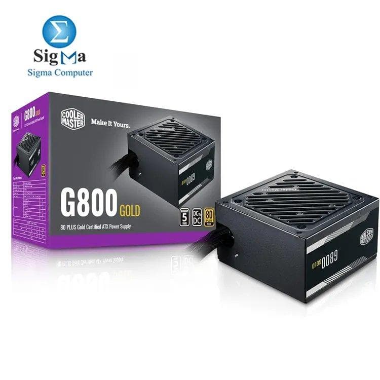 Cooler Master G800 GOLD 800W PSU – 80+ Gold, Non-Modular, 120mm HDB Fan, ATX 12V V2.52, 4x PCI-e 6+2, 6x SATA, Full Protections