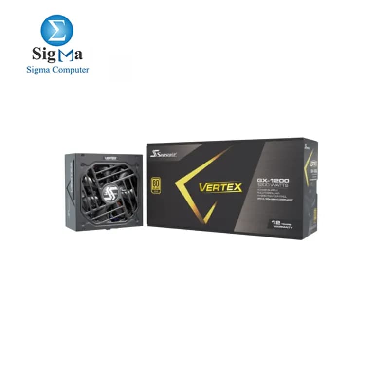مزود طاقة SEASONIC Vertex GX-1000 1000W Atx 3.1 80 Plus Gold Fully Modular بمروحة Hybrid