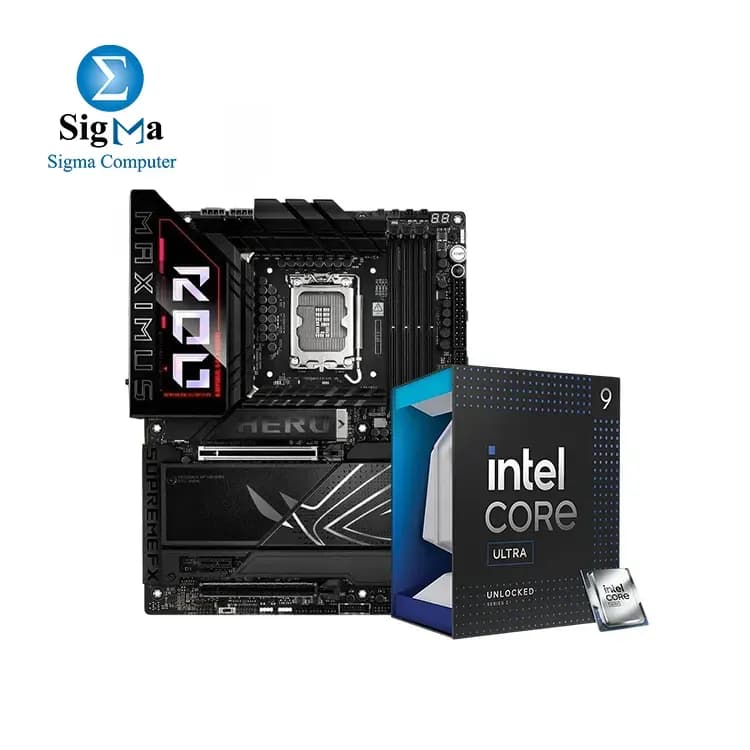 باندل معالج Intel Core Ultra 9 285K مع لوحة أم ASUS ROG MAXIMUS Z890 HERO سوكيت LGA 1851