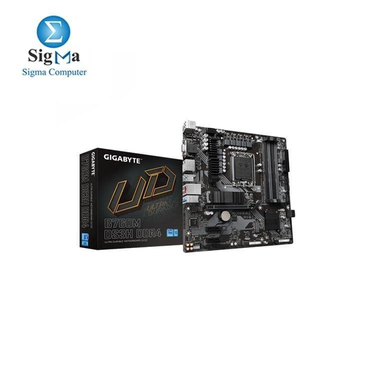 GIGABYTE B760M DS3H DDR4 LGA 1700/ Intel/ B760/ M-ATX/ DDR4/ Dual M.2/ PCIe 4.0/ USB 3.2 Gen 2 Type-C/ 2.5GbE LAN/Q-Flash Plus/PCIe EZ-Latch
