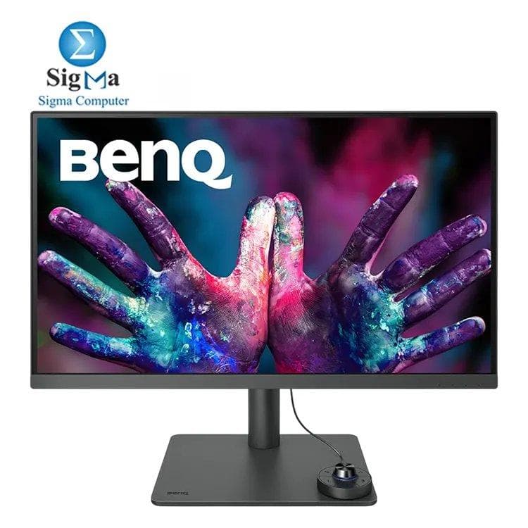 شاشة BenQ PD2705U مقاس 27 بوصة 4K UHD IPS مع تغطية 99% sRGB، دعم HDR10، استجابة 5ms، كثافة 163 PPI، منفذ USB-C بقدرة 65W، KVM ومعايرة من المصنع، ضمان 3 سنوات
