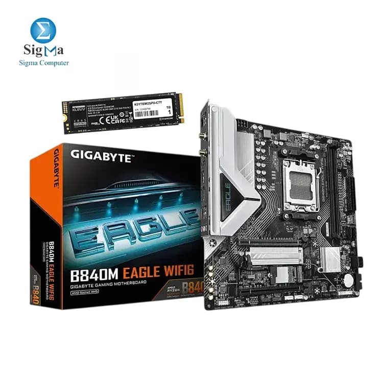 لوحة أم جيجابايت B840M EAGLE WIFI6 + هارد KLEVV CRAS C715 1TB M.2 2280