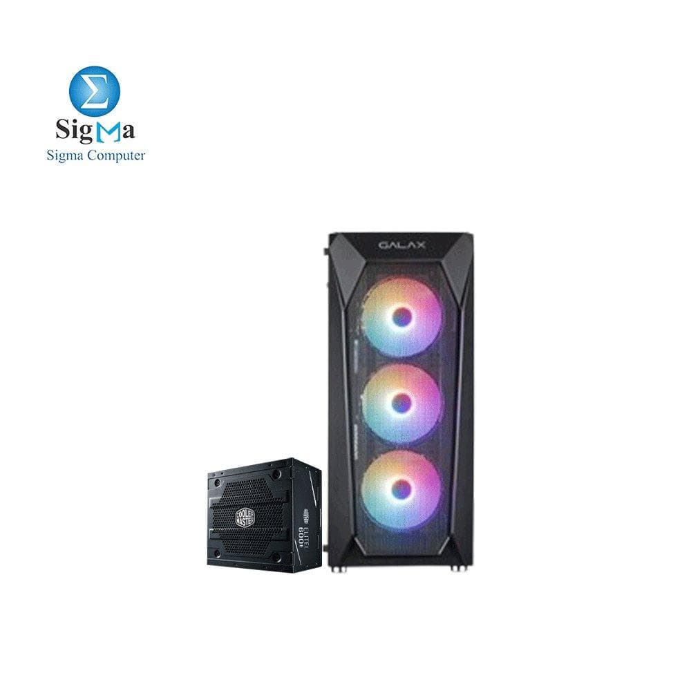 GALAX PC Case REV-05 4FANS FIXED RGB AIR UO TO 160MM VGA UP TO 330MM MESH + COOLER MASTER ELITE 600W