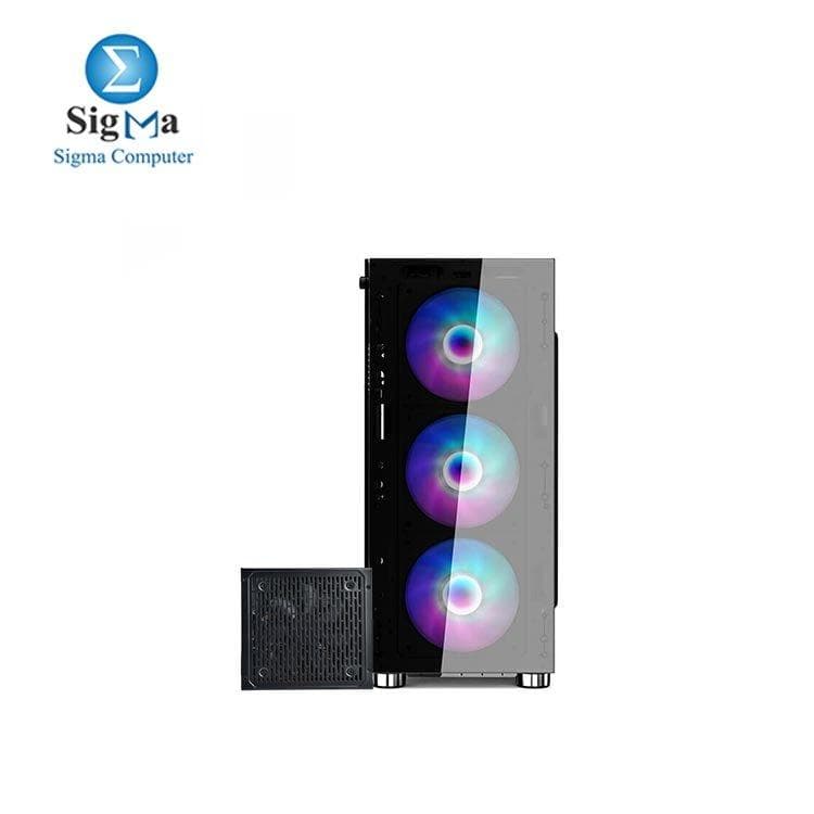 كيسة كمبيوتر ARKTEK G13 بـ 4 مراوح ARGB + باور سبلاي 500W