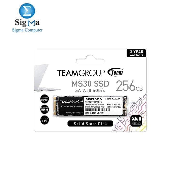 TEAMGROUP MS30 256GB SATA Rev. 3.0 (6Gb/s) M.2 Internal Solid State Drive SSD (Read/Write Speed up to 550/470 MB/s)
