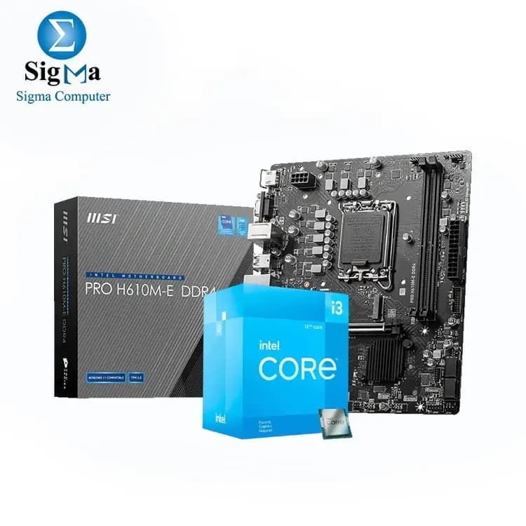 Bundle Intel Core i3-12100F Box & MSI PRO H610M-E DDR4