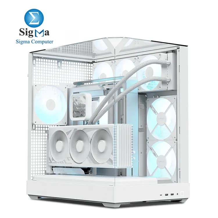 كيسة APNX V2 Mid Tower - أبيض