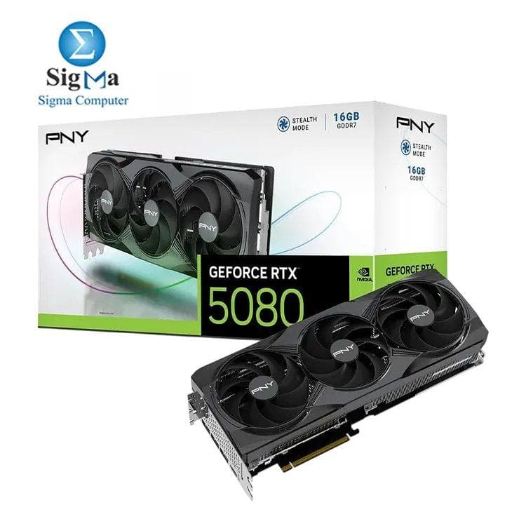 PNY GeForce RTX 5080 OC Triple Fan Blackwell Architecture 16GB GDDR7