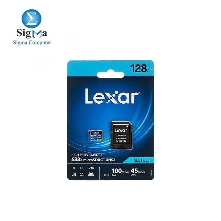 كارت ميموري ليكسار 128GB 100MB V30 مايكرو مع محول 633