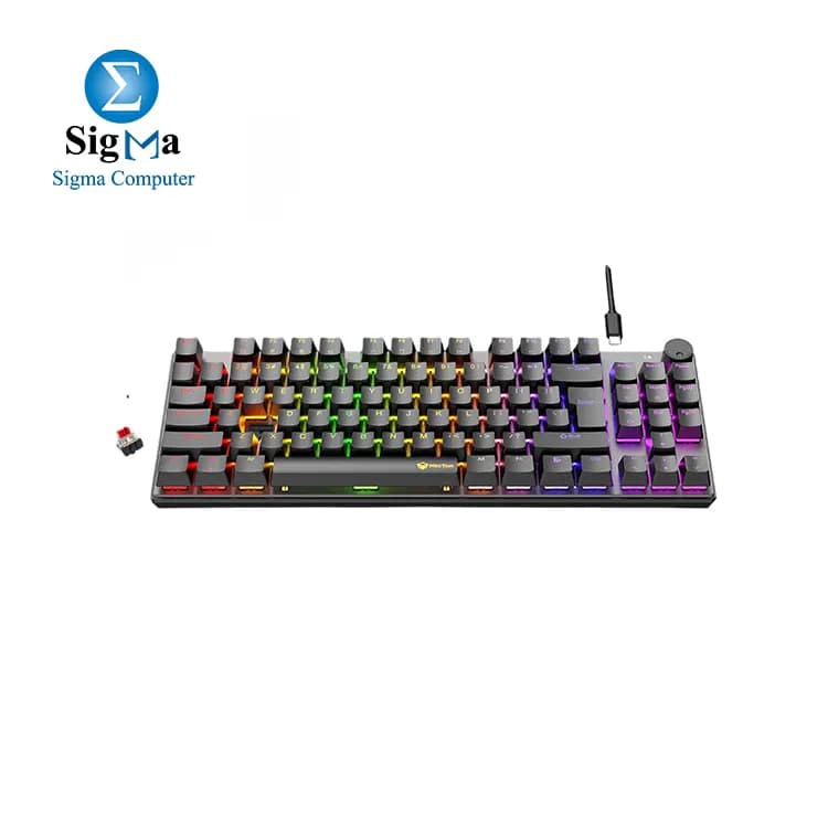 كيبورد ميكانيكي سلكي ميتيون MK008 PRO RGB 80% TKL سويتش أحمر عربي