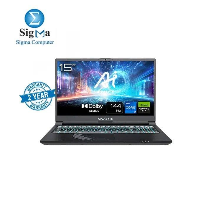 GIGABYTE G5 KF (2024) Gaming Laptop - Intel® Core™ i7-13620H - NVIDIA® GeForce RTX™ 4060 8GB - 16GB DDR5-4800MHz - 1TB M.2 PCIe® NVMe™ GEN 4 - 15.6