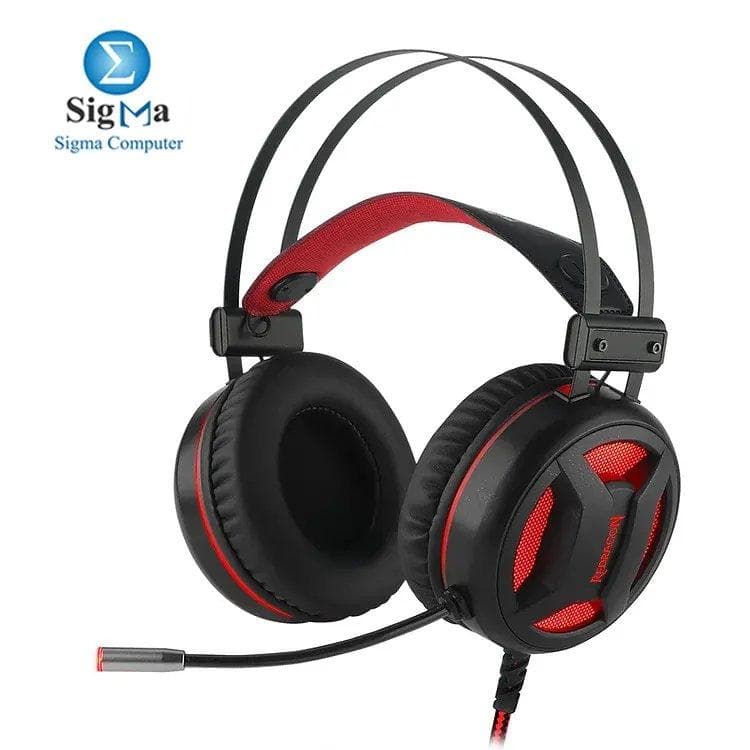 Redragon H210 Gaming Headset — Virtual 7.1 surround, 50mm drivers, comfortable fit, omnidirectional mic, 32Ω impedance, USB connection.