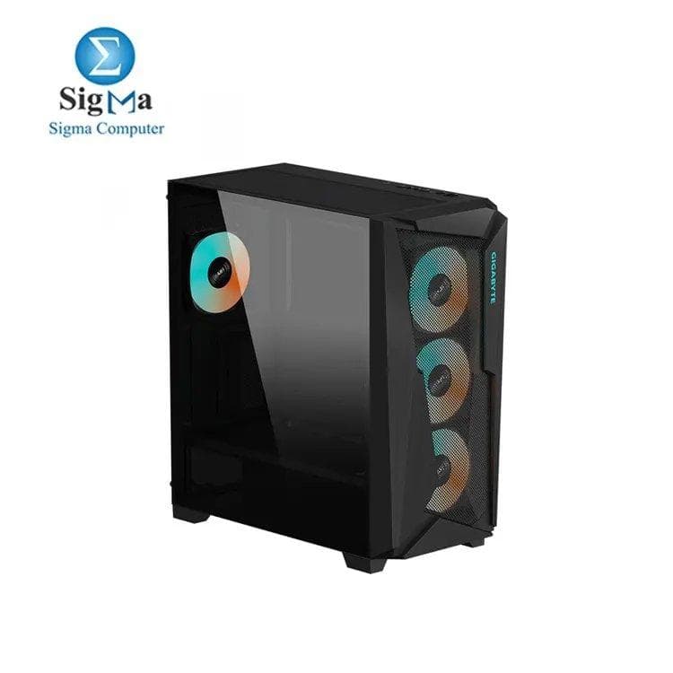Gigabyte C301 GLASS Mid-Tower Case Tempered Glass, USB Type-C, 4X ARBG Fans (Black)