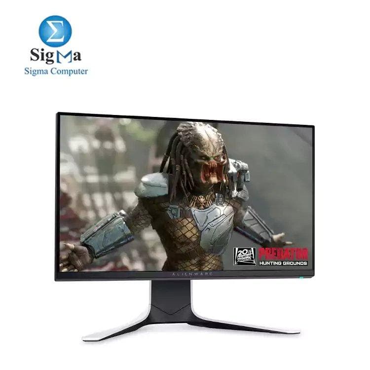 شاشة جيمنج Alienware بتردد 240Hz مقاس 25 بوصة Full HD بتقنية IPS, لون أبيض - Dark Side of the Moon - AW2521HFl