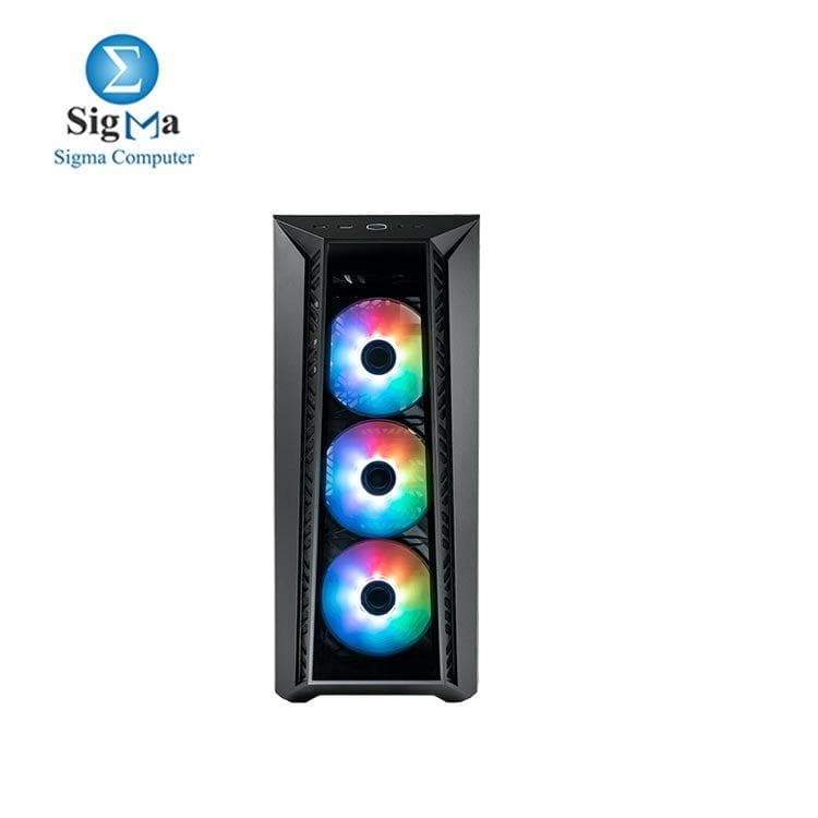 كيسة COOLER MASTER MASTERBOX 520 بـ 4 مراوح V2 ARGB أسود