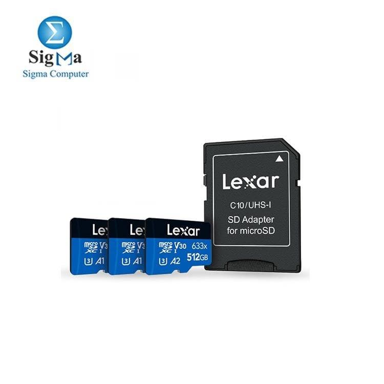 كارت ميموري ليكسار 256GB عالي الأداء 633x microSDHC/microSDXC UHS-I سلسلة BLUE