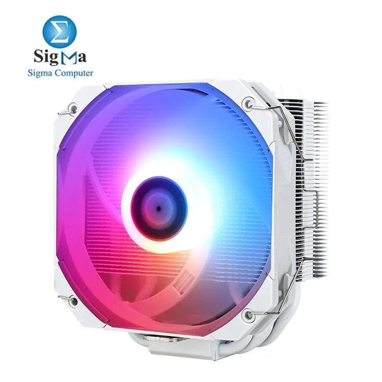 مبرد هوائي للمعالج Thermalright Assassin King 120 Mini WHITE ARGB - ارتفاع 135mm، مروحة 120mm، يدعم Intel & AMD