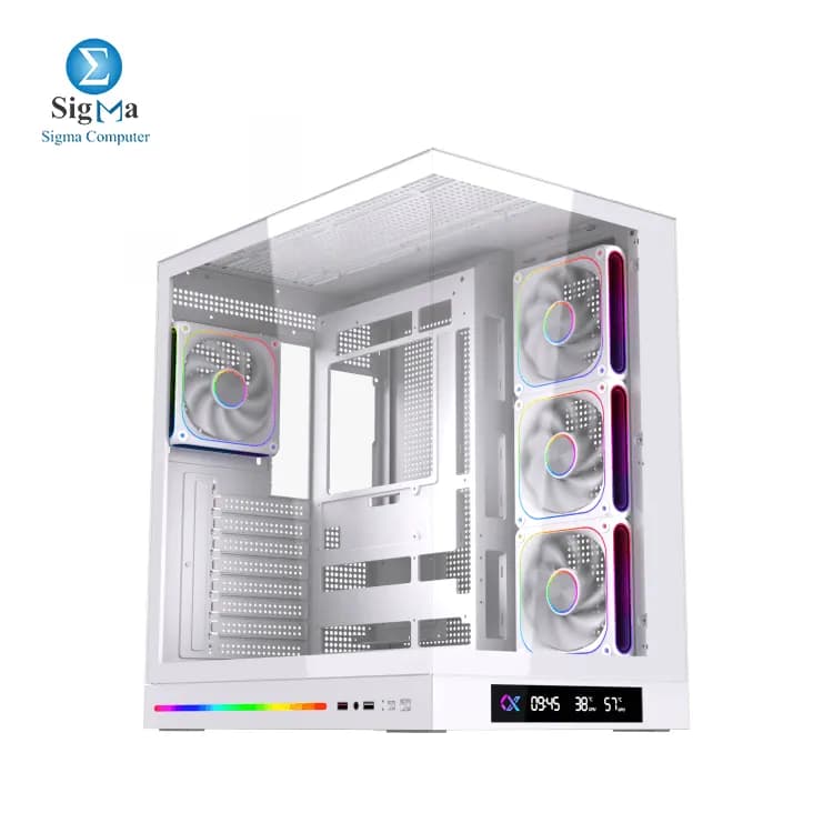 كيسة كمبيوتر زيجماتيك Cloud DGT Arctic ديجيتال LCD بـ 4 مراوح ARGB PWM - EN49620