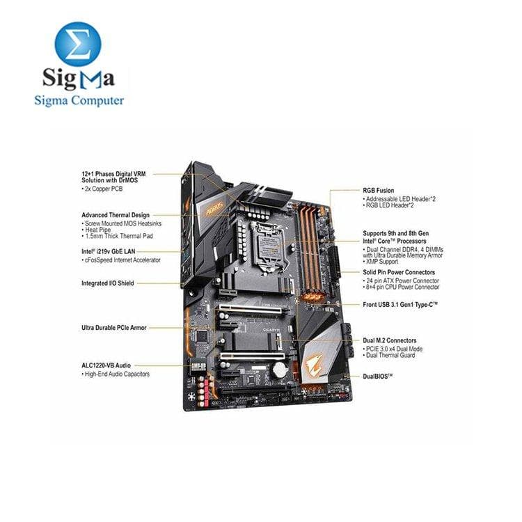 لوحة أم جيجابايت Z390 AORUS PRO LGA 1151 (سلسلة 300) انتل Z390 HDMI SATA 6Gb/s USB 3.1 ATX