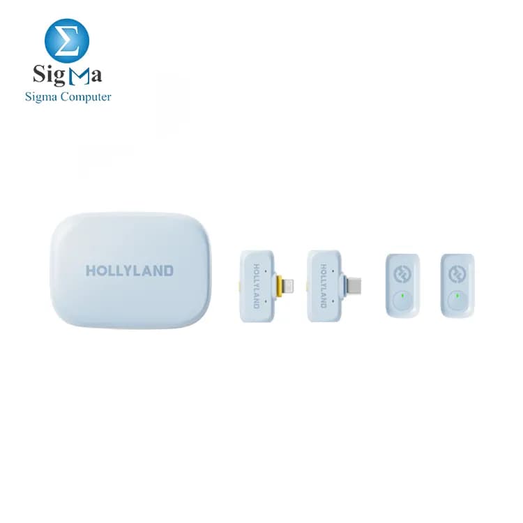 Hollyland LARK A1 Wireless Lavalier Microphone 2.4GHz 200m Range 48kHz 24bit Omnidirectional Dual Mi - SKY BLUE