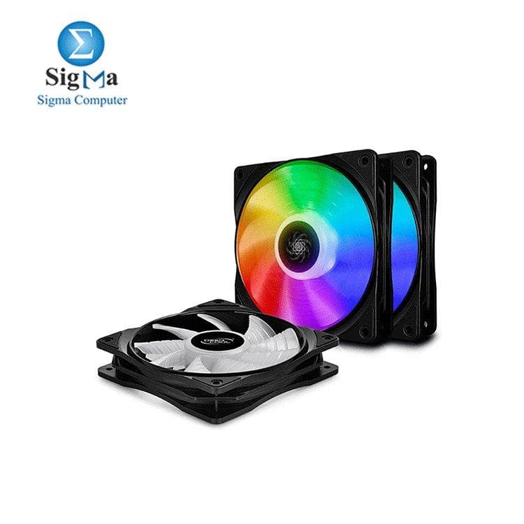 مراوح ديب كول RF 120 - عدد 3 مراوح RGB قابلة للتحكم، تدعم مزامنة اللوحة الأم 5V ADD RGB