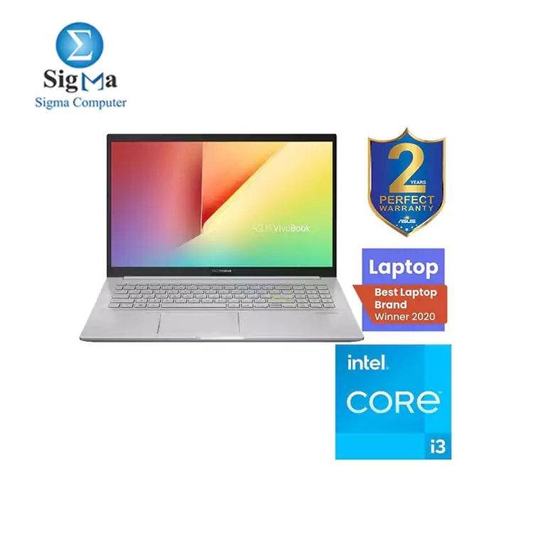لابتوب اسوس Vivobook 15 K513EA-BQ913T بمعالج Core i3 1115G4، رام 4GB، هارد 256GB SSD، شاشة 15.6 بوصة FHD، كرت شاشة Intel UHD، ويندوز 10 - لون فضي شفاف