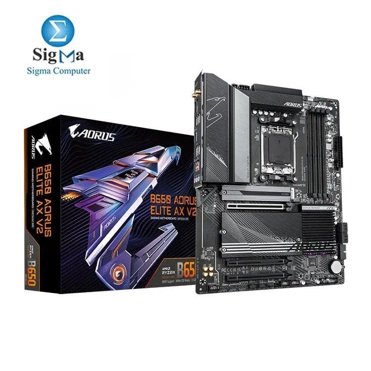 GIGABYTE B650 AORUS Elite AX V2 (AM5/ LGA 1718/ AMD/ B650/ ATX/ 5-Year Warranty/ DDR5/ Triple M.2/ PCIe 5.0/ USB 3.2 Gen2X2 Type-C/WiFi 6E/ 2.5GbE LAN/Q-Flash Plus/EZ-Latch