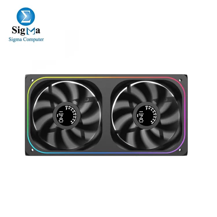 XIGMATEK Aero DGT 240 Reverse Digital LCD 2 Fan ARGB and PWM Infinity Ring Four Side 240mm Standard Fan Blade-EN90267