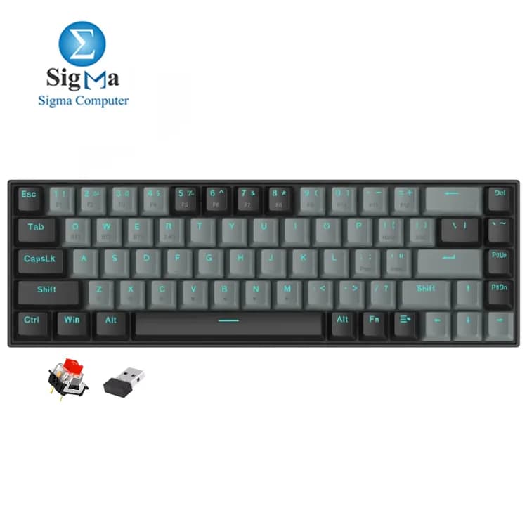 Redragon K662L-K1RS Wireless Portable 60% Mechanical Gaming Keyboard – Red Switches