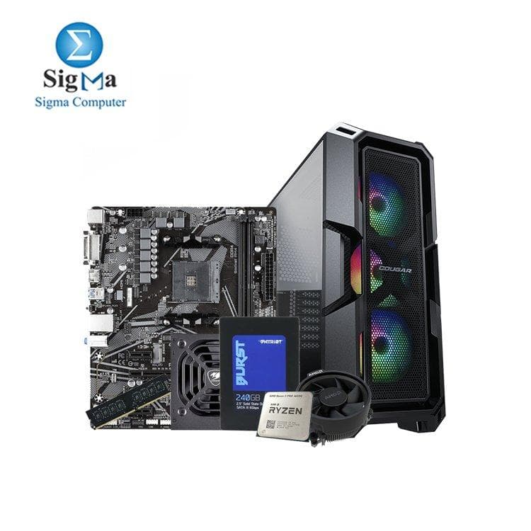 AMD Ryzen 5 Pro 4650G COUGAR MX440-MESH RGB VTC 500W Patriot Memory Burst SSD 240GB TEAM GROUP Elite 8 Gb Ddr4 3200 GIGABYTE MOTHERBOARD A520M H rev. 1.x