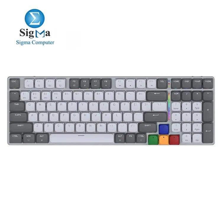فانتك MAXFIT AIR99 MK916 - كيبورد ميكانيكي لاسلكي 95% low profile، 3 أوضاع اتصال، إطار ألومنيوم، إضاءة ARGB