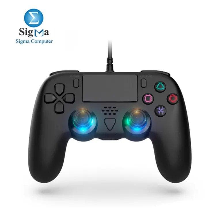 DOBE TP5-35136 wired controller for PS5 and PC with six-axis motion, dual vibration, turbo/macro buttons, and a 3.5mm jack