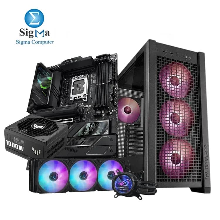 باندل كيسة اسوس TUF GT302 ARGB & لوحة أم اسوس ROG STRIX Z890-F WIFI & مبرد اسوس ROG Strix LC III 360 ARGB LCD & باور سبلاي اسوس TUF 1000W Gold ATX 3.0