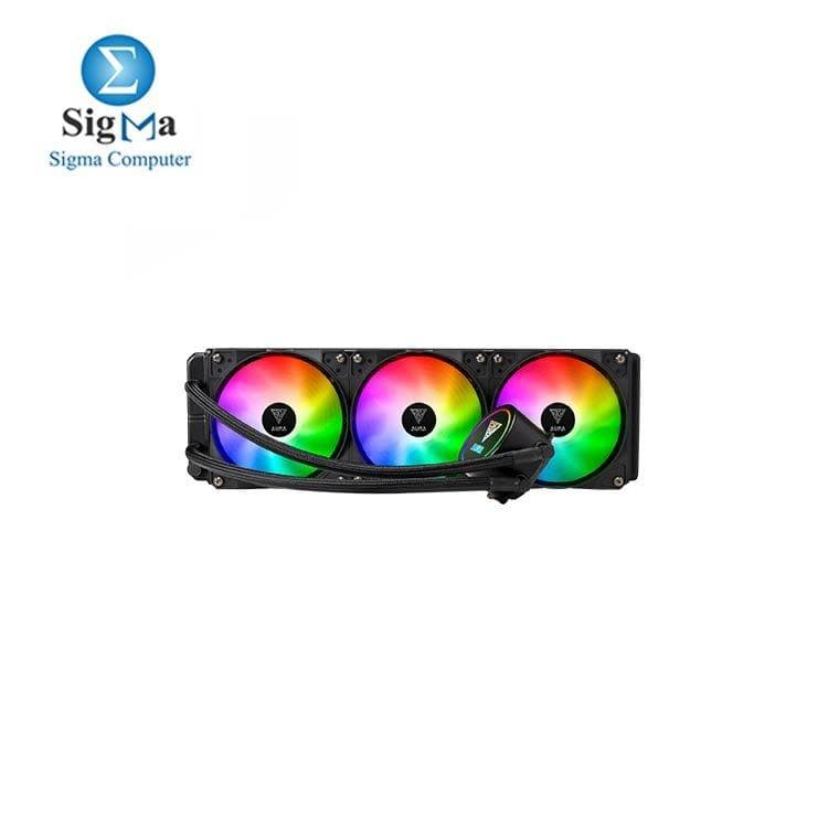 مبرد مائي للمعالج GAMDIAS AURA GL360 RGB: رادياتير 360mm، 3 مراوح 120mm PWM