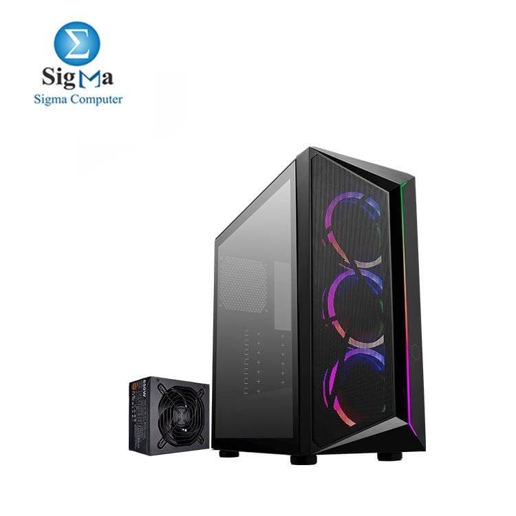 كيسة كمبيوتر COOLER MASTER CMP 510 ARGB-V2 + باور سبلاي 650W 80 Plus Bronze