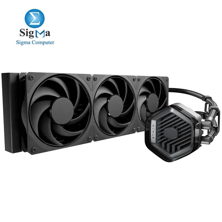 Cooler Master MasterLiquid 360 Atmos Stealth High Performance AIO Liquid Cooler, Dual Chamber Pump, 3x Mobius 120 PWM Fans, AMD AM5/AM4, Intel LGA 1851/1700