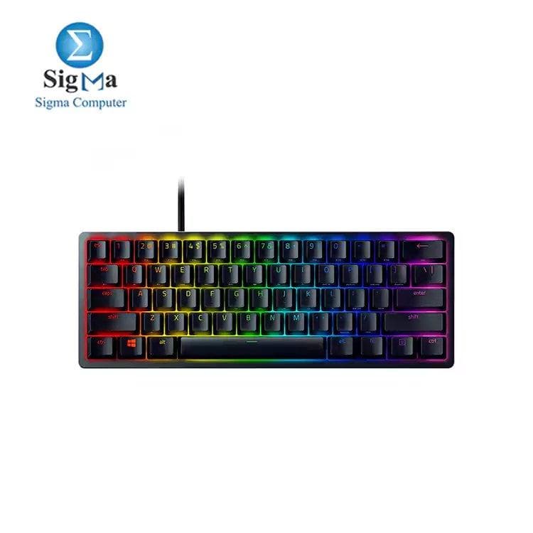 Razer Huntsman Mini 60% Gaming Keyboard, Fastest Keyboard Switches Ever, Clicky Purple Optical Switches, Chroma RGB Lighting, PBT Keycaps, Onboard Memory | RZ03-03390100-R3M1