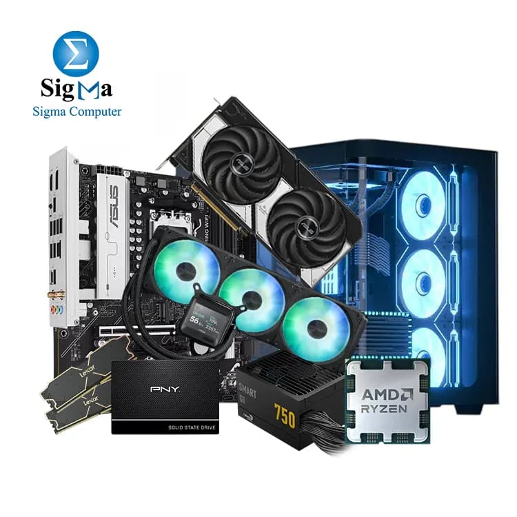 Powered By Asus - AMD Ryzen 5 7500X3D-TREY - ASUS B850M MAX GAMING WIFI - Lexar THOR 16GB Kit (2x8GB) 6000 MHz - ASUS Dual GeForce RTX 5070 OC Edition 12GB - PNY CS900 500GB- AEROCOOL P500C Case - Aerocool 750W 80+GOLD - ASUS Prime LC 360 ARGB LCD .