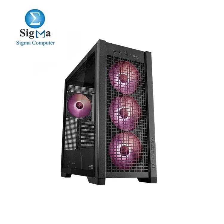 ASUS TUF Gaming GT302 TG ARGB ATX Mid-Tower Case - Supports BTF