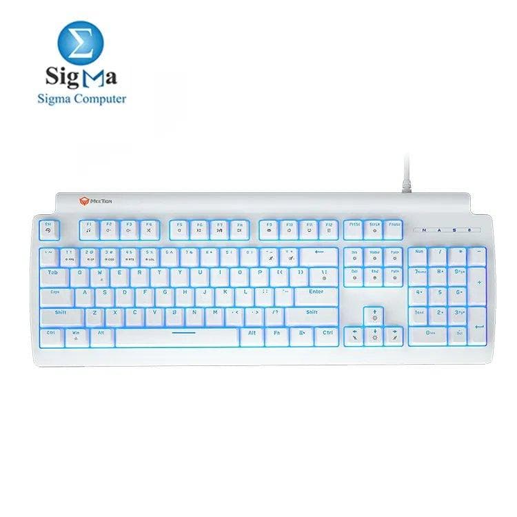 كيبورد جيمنج ميكانيكي Meetion MK600MX بسويتشات زرقاء - أبيض
