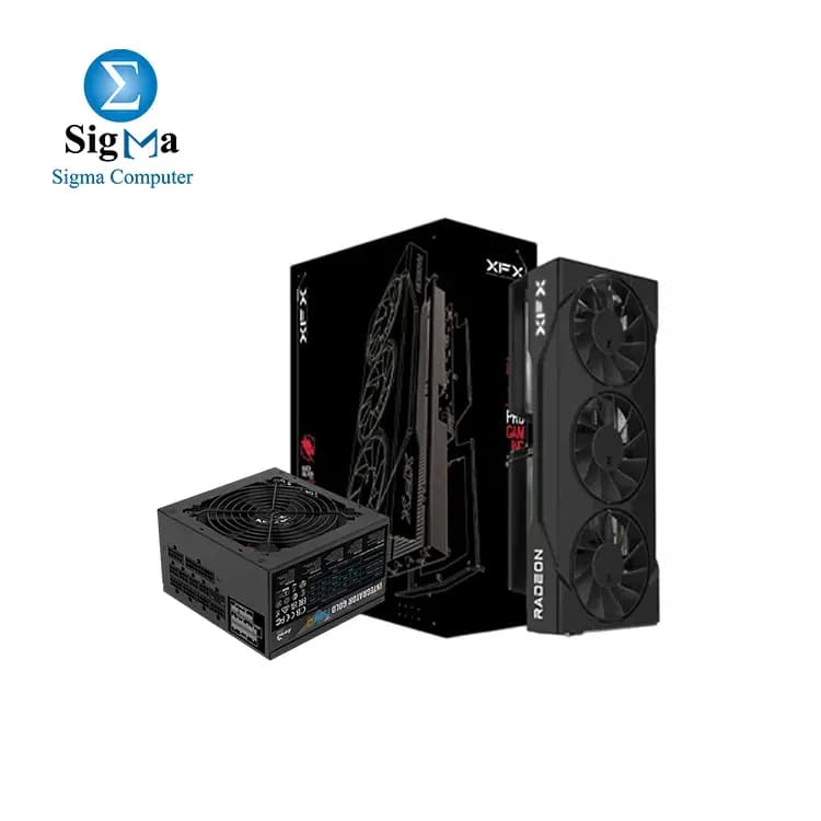 Bundle XFX Swift AMD Radeon RX 9060 XT OC Triple Fan 16GB  with Aerocool Integrator Gold 750W – Fully modular