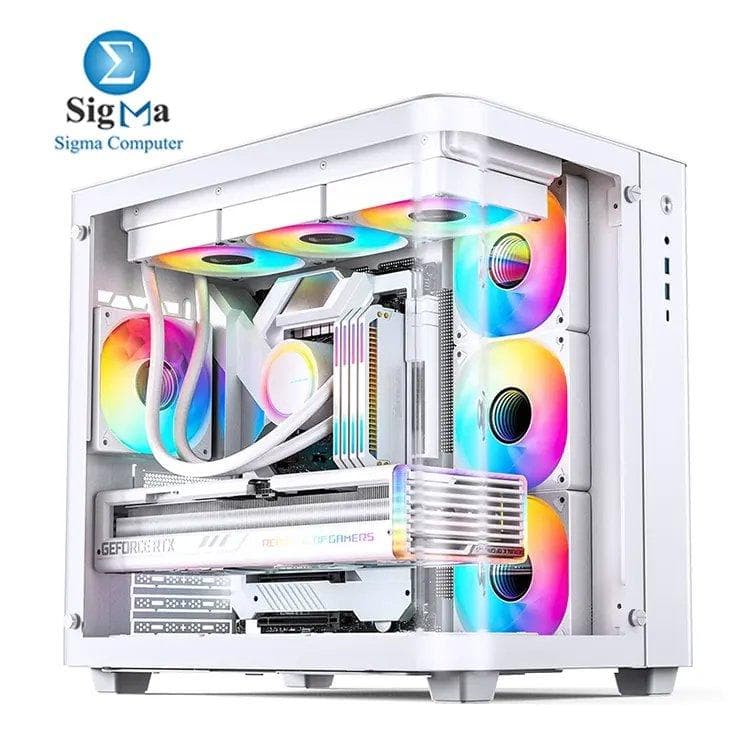 Jonsbo TK-3 White – ATX case, supports GPUs up to 420mm, CPU coolers 165mm, ATX PSUs 220mm, 3.5"/2.5" drives, USB-C, 360mm radiator support, steel & tempered glass.