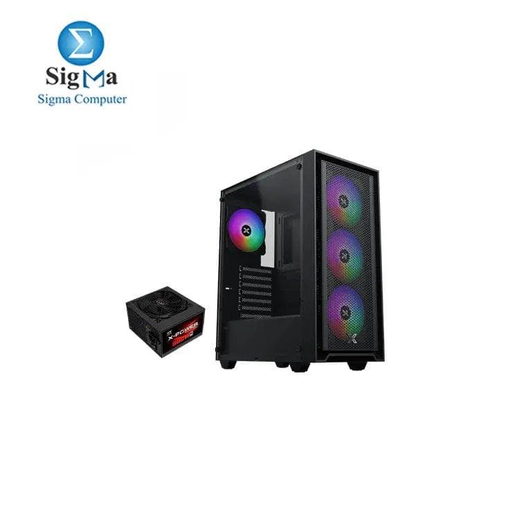 كيسة Xigmatek Sky II FIXED RGB مع باور سبلاي X-Power 600W 80+ White Mid Tower