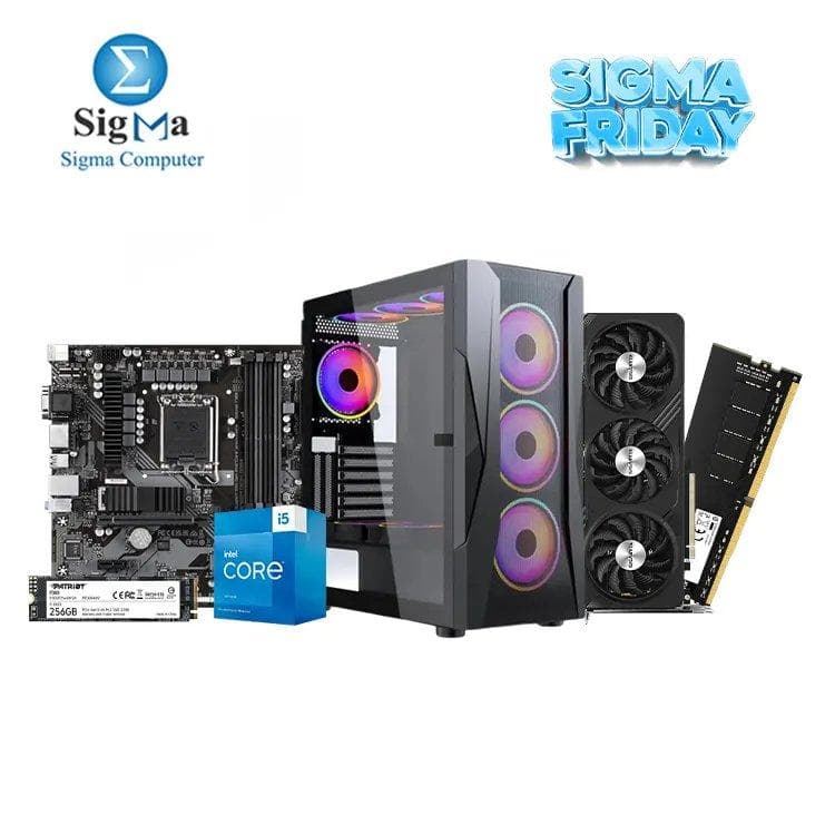باقة سيجما فرايدي-23- لوحة جيجابايت B760M DS3H DDR4، معالج انتل Core i5-13400F، رامات Lexar 1x16GB 3200 DDR4، كرت شاشة جيجابايت RTX 4060 8G، هارد Patriot P300 265GB، كيسة XANDER VELOX ARGB مع باور 650W 80 PLUS WHITE