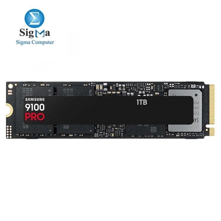 Samsung 9100 PRO 1TB – PCIe 5.0 NVMe SSD, up to 14,700MB/s read & 13,300MB/s write, V-NAND TLC, 1GB LPDDR4X cache, AES 256-bit encryption.