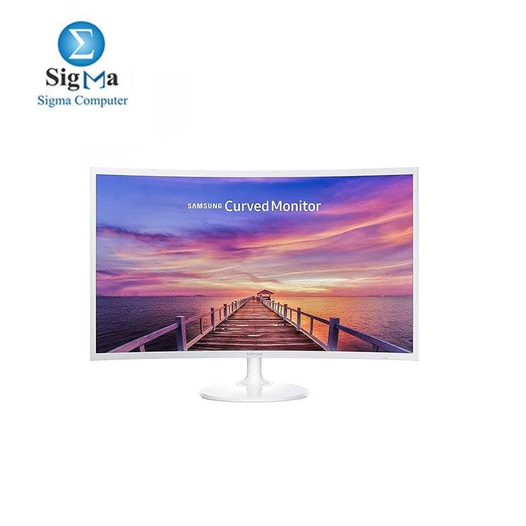 شاشة سامسونج 32 بوصة منحنية LED، لون أبيض، LC32F391FWM