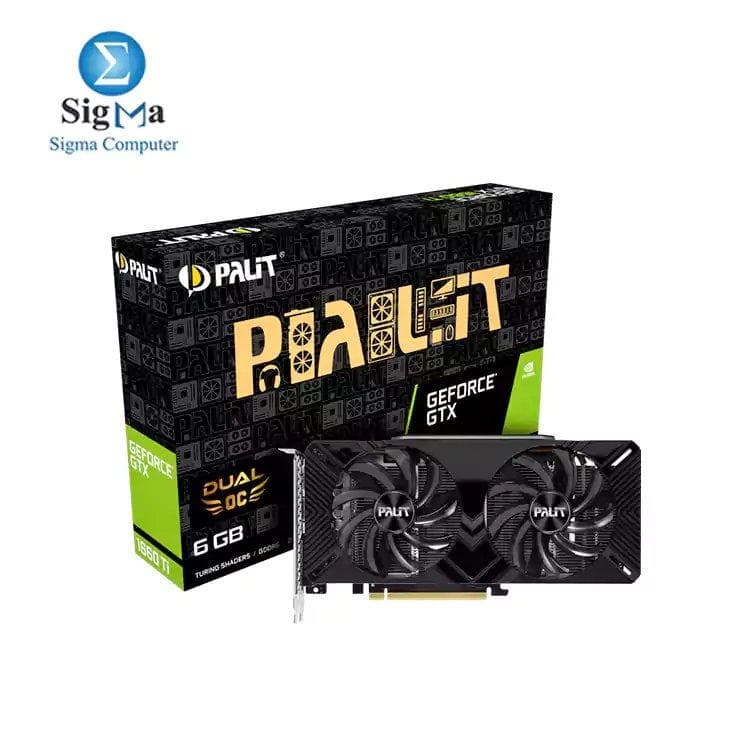 كرت شاشة PALIT GeForce® GTX 1660 Ti Dual OC 6G GDDR6